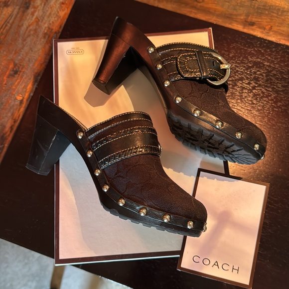Coach clogs black size 9 - Picture 3 of 4